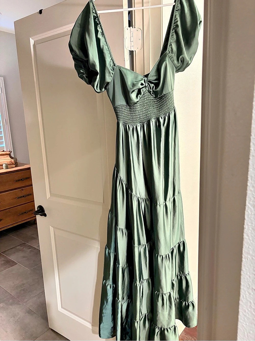 Free People Sundrenched Solid Maxi Dress Green Small